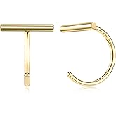 SEVENWELL 925 Sterling Silver Half Hoop Earrings for Women Tiny Open Huggie Cartilage Hoop Earring Hypoallergenic Minimalist Everyday Jewelry