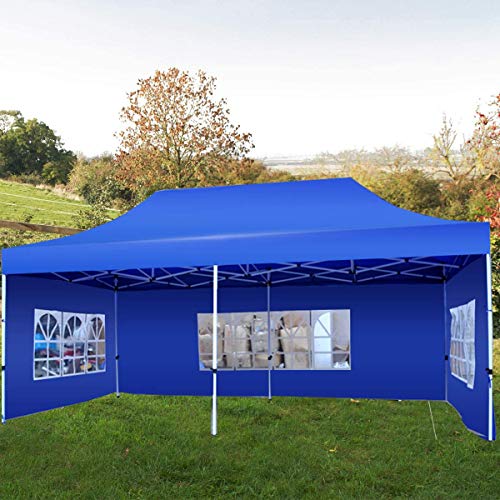 WYJW 3X6m wasserdichter Garten Pop Up Pavillon - Festzelt im Freien mit 3 abnehmbaren Seitenwänden - zusammenklappbarer…