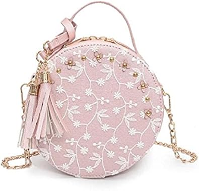 Amazon ショルダーバッグ レディース レース丸 型 肩掛け 斜めがけバッグ 人気 可愛 ピンク ノーブランド品 バッグインバッグ