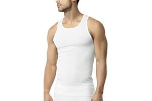 Pure Look Men’s 3-Pack Cotton Ribbed Lightweight A-Shirt Undershirt Tank Top