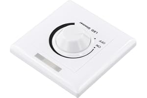 12V 24V LED Dimmer Switch, 86 Panel Knob Controller for Single Color Strips 5050 3528, 30A 720W PWM-Stepless Dimming for Memo