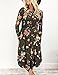 EMVANV Women's Casual Swing Pleated Long Sleeve Floral Tshirt Dress with Pocket