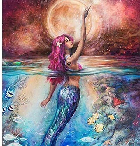 DIY Paint by Numbers for Adults DIY Oil Painting Kit for Kids Beginner (Mermaid)