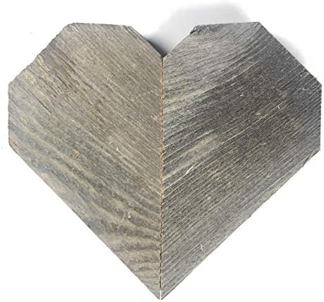 DeltaHalo | Old Farmhouse Hanging Heart, Country Display Sign and Heart Shaped Wall Pediment (Weathered Grey)