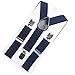 ESUPPORT Kids Y-Style Adjustable Elastic Sturdy Metal Clips PU Leather suspender Navy