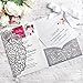 ponatia 20 PCS 3 Folds 5x7'' Wedding Invitations Cards with Envelopes Ribbons for Wedding Bridal Shower Engagement Birthday Graduation Invite (Silver Glitter)