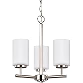 Sea Gull Lighting 31160EN3-962 Oslo Three-Light Chandelier Hanging Modern Fixture, Brushed Nickel Finish
