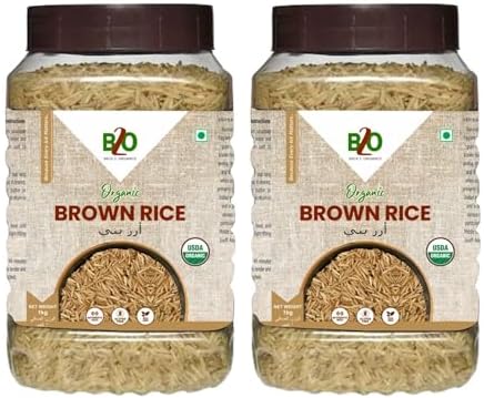 Back 2 Organics Brown Rice, 1kg (Pack of 2) - Whole Grain Rice for ...