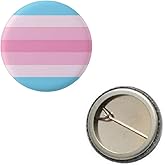 Transfeminine Trans Woman Man Pride Flag Pin 1” Round Circle Shape Metal Button Pin Badge Pinback 1 inch Pin 25 mm 2.5 cm