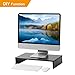 Rfiver Wood Monitor Stand Riser for TV PC IMAC Laptop Printer Monitor Computer with Desk Storage Organizer 16.5 x 9.3 inch (1 Pack, Black) CM1005