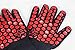 J H Heat Resistant Oven Glove:EN407 Certified 932 °F, 2 Layers Silicone Coating, Oven Mitts for Cooking, Kitchen, Camping, Fireplace, Grilling, 1 Pair