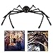 Unomor Halloween Decorations Giant Spider 4.1 Ft Furry Spiders with LED Eyes and Foldable Legs Halloween Outdoor Decorations Hairy Spider