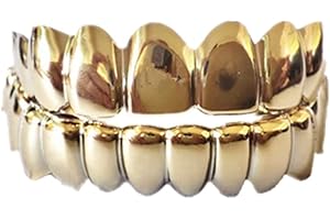 GENERIC SowSmile Silicone Gel Grillz Gold Grills, Gold Teeth Tooth Grillz for Men and Women, Hip Hop Jewelry Grills