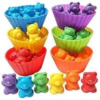 Jumbo Counting Bears with Stacking Cups - Montessori Rainbow Matching Game, Educational Toys and Color Sorting Toys for Toddlers with 54 Math Manipulatives, Toy Storage and Learning Activities eBook