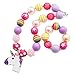 Artvine Unicorn Necklace Alloy Unicorn Pendant Chunky Bubblegum Necklace&Bracelet Set CB846