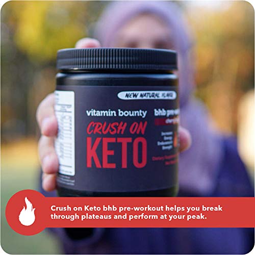 Crush On Keto Exogenous Ketone Keto BHB Pre Workout Powder Drink 0g Sugar, 0g Carbs (Natural