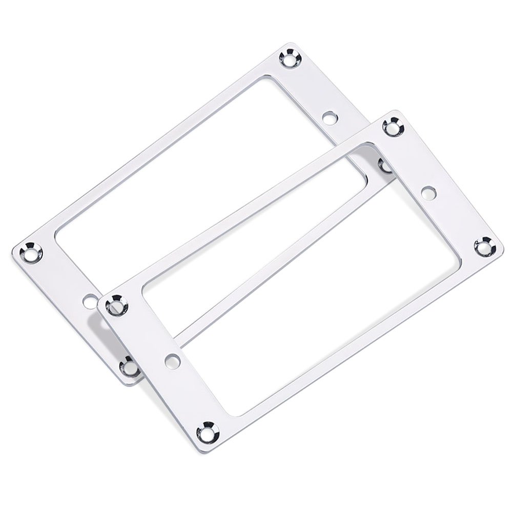 2Pcs Pickup Frame Mounting Rings Metal Humbucker Pickup Ring Electric Guitars Replacement Parts(Silver)