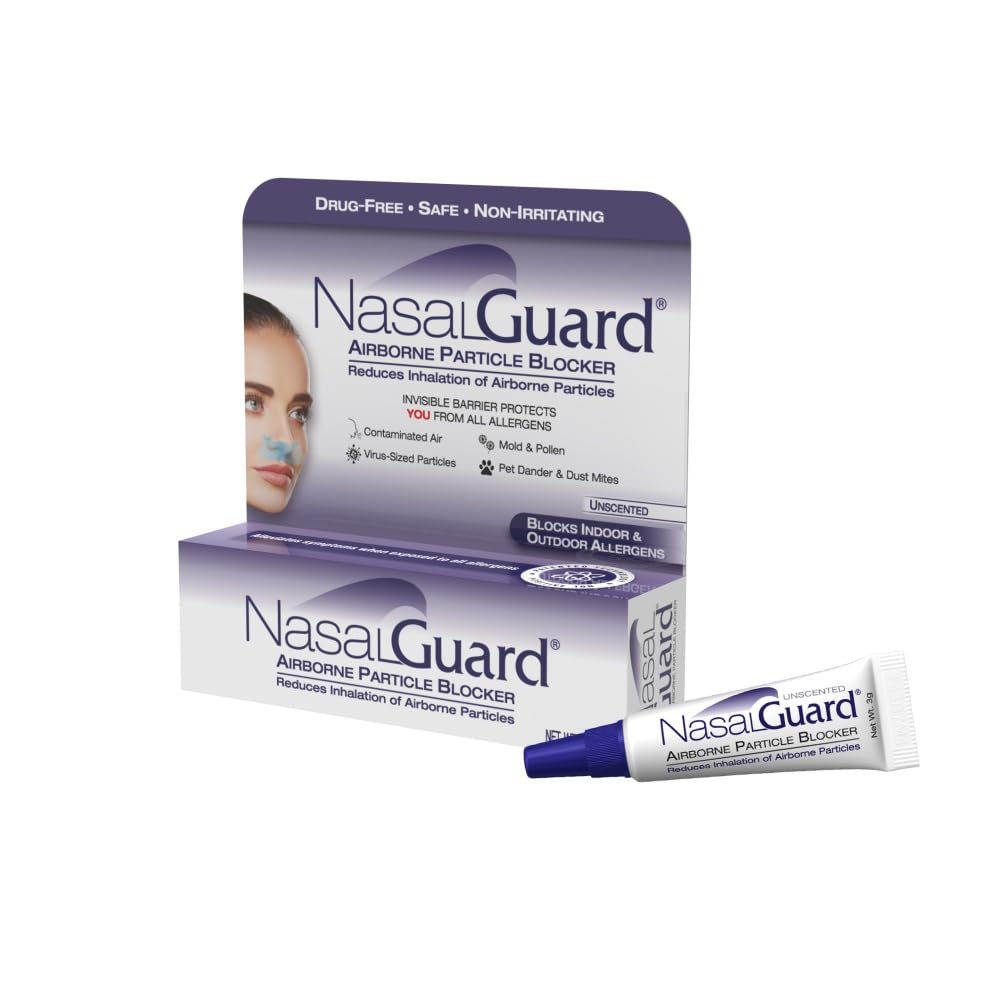 Airborne Particle Blocker Gel - Helps Reduce Inhalation of Allergens, Pollutants & Irritants - Drug-Free, Daily Use, Made in USA (Unscented, 3 Gram Tube), Over 150 Applications