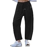 TARSE Women’s Barrel Sweatpants Loose Fit Lounge Pants Casual Wide Leg Pants Cotton Comfy Elastic Waist Joggers with Pockets
