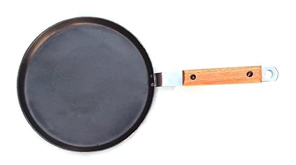 Delight Chef - A brand of Delight Retail Retail Iron Flat Dosa Tawa (24cm, Black)