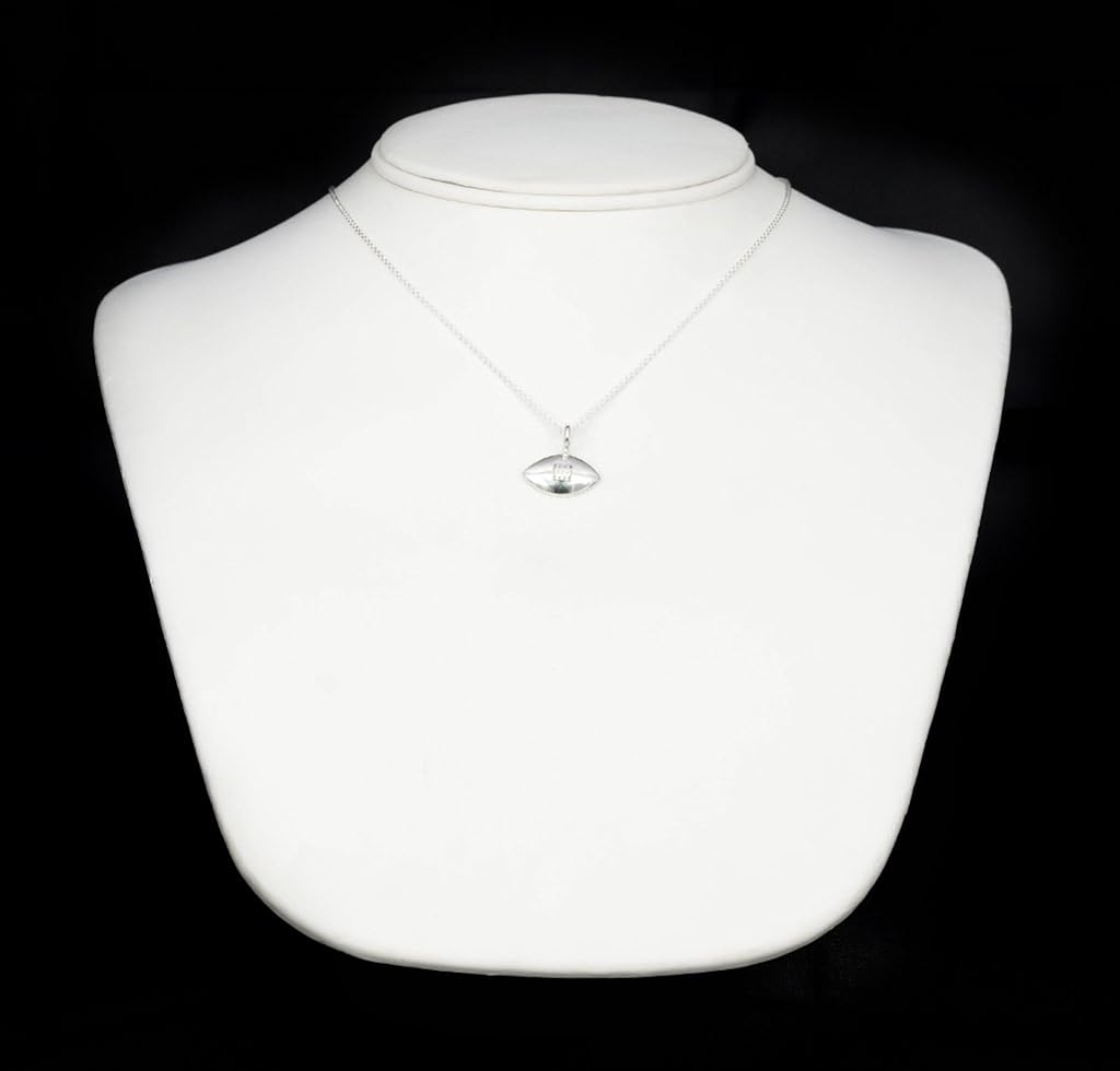 The Best Football Pendant Necklace, 925 Sterling Silver 18 inch Necklace with a NFL Football Pendant: Soan Jewelry: Jewelry