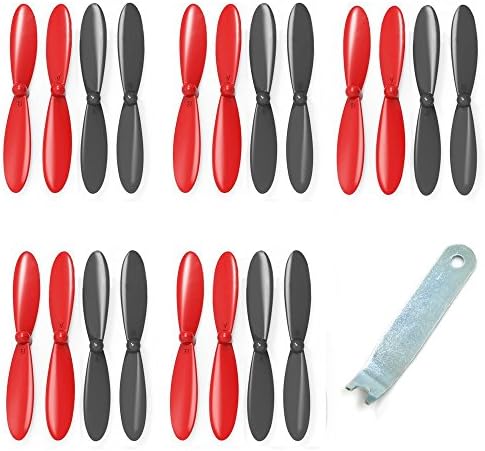 Funny Utopic For Hubsan X4 H107L H107C H107D For RC Drone Quadcopter Main Blade Propellers Spare Main Blade for X4 Quadcopter Propellers (Black and Red)