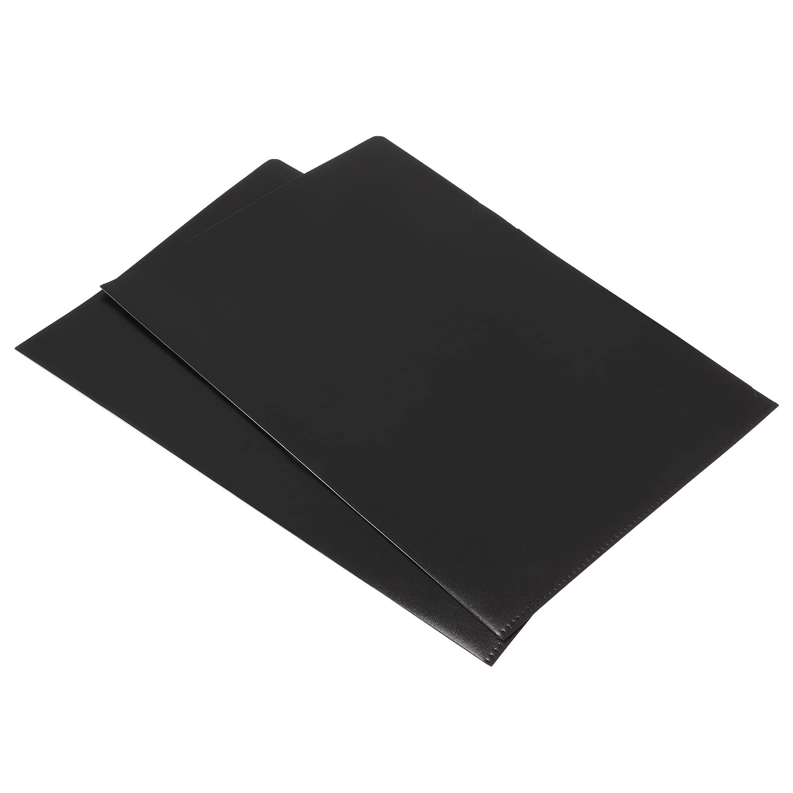 PATIKIL L Type Folders, 12 Pack A4 Plastic Clear File Project Pocket Document Jacket Sleeve for Office, Black