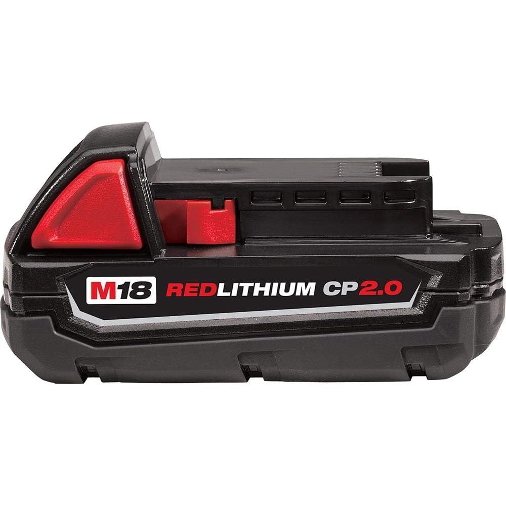 Photo 1 of MILWAUKEE ELECTRIC TOOL 48-11-1820 Red Lithium 2.0 Compact Battery Pack, 3.3" x 6" x 5.6"