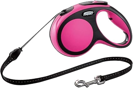 TRIXIE flexi New COMFORT, Correa Extensible, Cuerda enrollable, XS:3 m, Rosa, Perro