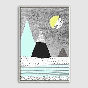 Framed Canvas Wall Art for Living Room, Bedroom Abstract Geometric Pattern Canvas Prints for Home Decoration Ready to Hanging - 16x24 inches