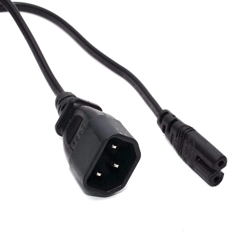 YOULITTY 2FT C14-C7 Extension Power Cord,C14-C7 IEC 3P Male to 2P Female Socket Power Extension Cable,10A,250V