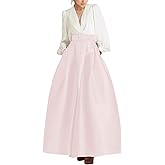 Caodip Satin Long Sleeve Prom Dresses for Women Elegant Evening Gown A Line Wedding Guest Dress with Pocket