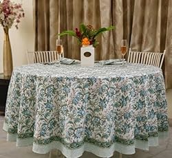 Ridhi Sage and Russian Green 100% Cotton Round 60