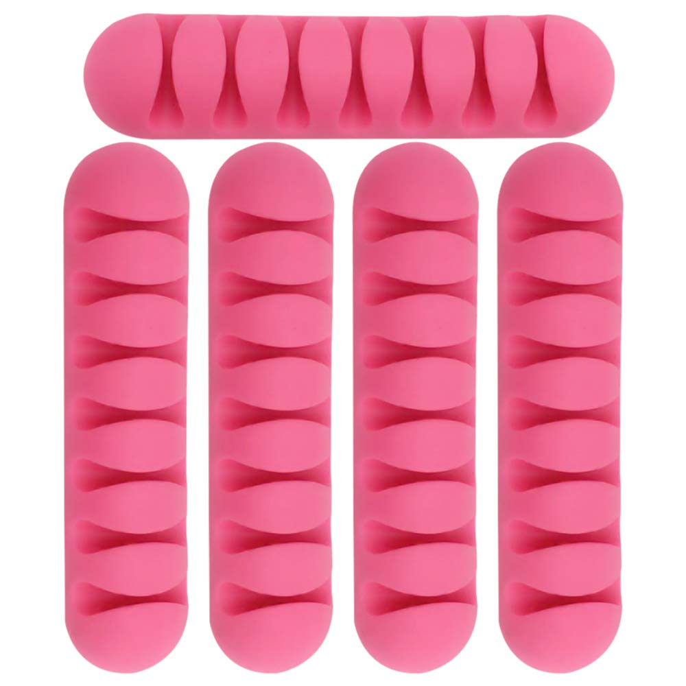 YOFASEN Cable Clips - Self Adhesive Cable Clip Holders Reusable - Cable Clips Cord Management Organizer, Pink, 5pcs