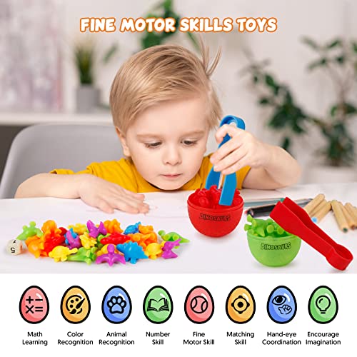 Baby Montessori Sensory Counting Dinosaur Toys Math Games with Eggs