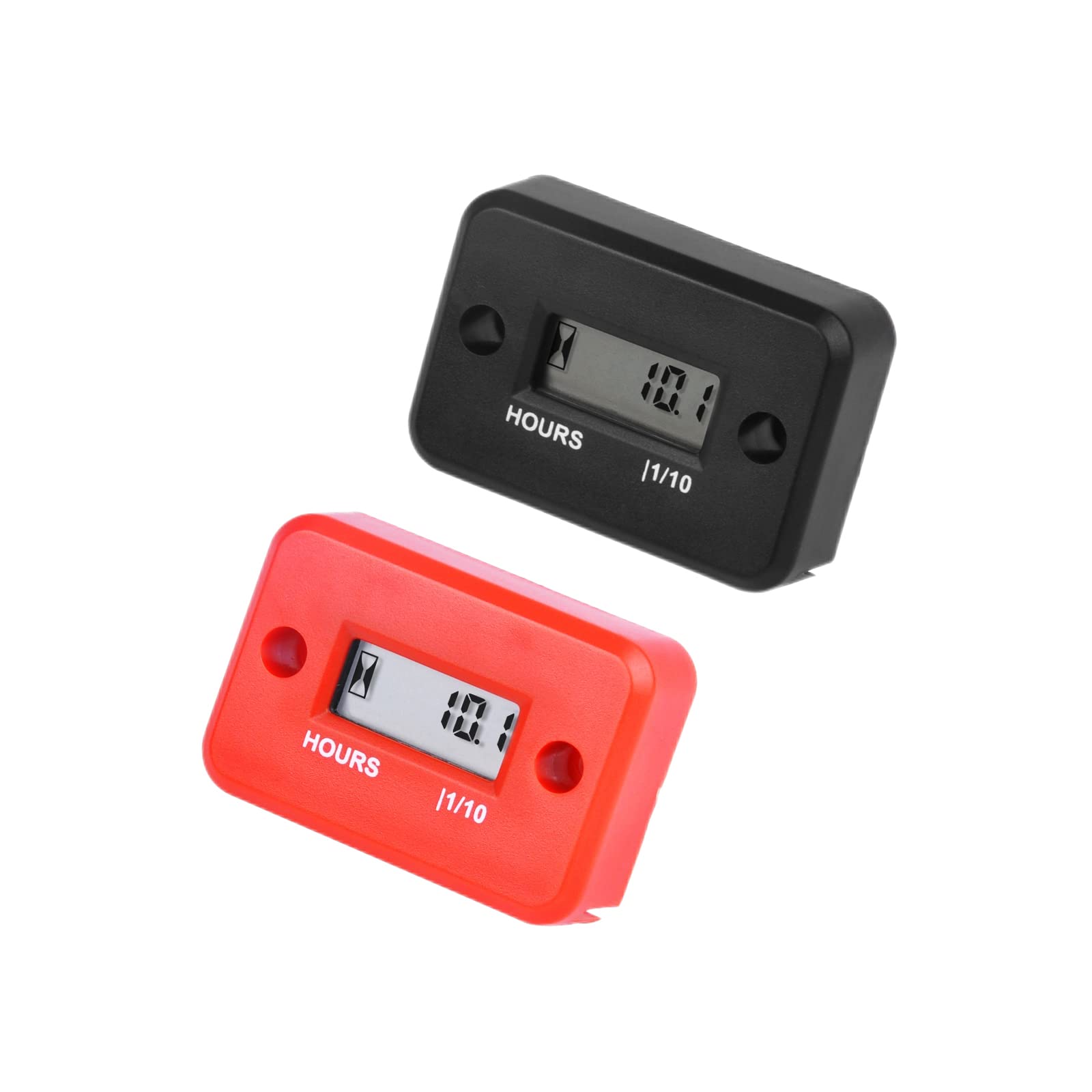 2 Pieces HonorMeet Digital Tachometer for Small Engines Operating Hour Counter Tachometer Speed Meter Use for Small Petrol Boats (2 Pack)