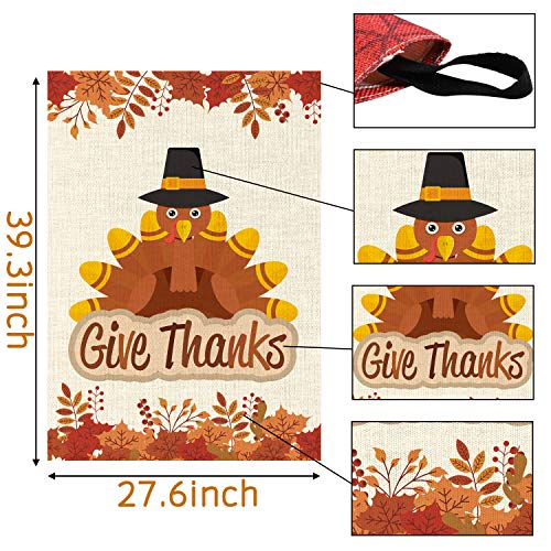 image for GROBRO7 Large Thanksgiving Flags Thankful Turkey Garden Flags Double S
