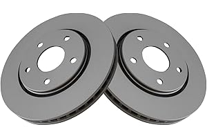 TRQ Front Brake Rotor Set G Coated Vented Compatible with 2008-2016 Dodge Grand Caravan 2009-2013 Journey 2012-2015 Ram C/V 2008-2016 Chrysler Town and Country 2009-2014 Volkswagen Routan