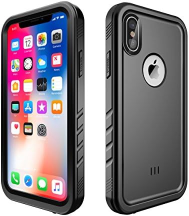 iPhone X Waterproof Case, Wireless Charger Underwater Full Sealed Cover Snowproof Shockproof Dirtproof IP68 Certified Waterproof Case with Built-in Screen Protector for iPhone X/10 (5.8in)