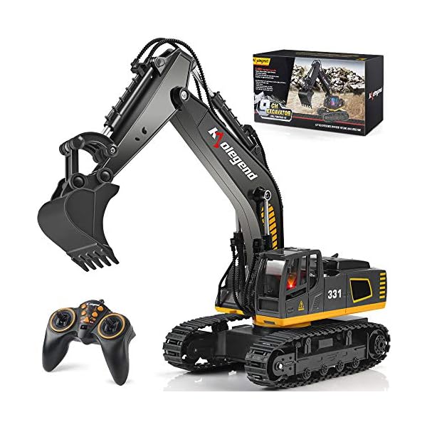 kolegend Remote Control Excavator Toy Truck, 1/18 Scale RC Excavator