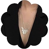 Yheakne Boho Cz Butterfly Pendant Necklace Silver Butterfly Choker Necklace Vintage Filigree Butterfly Necklace Large Butterfly Collar Necklace Jewelry for Women