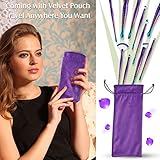 Terresa Mermaid Makeup Brushes Set, Face Foundation Blush Contour Fan Brush for Liquid Powder Makeup, Eyebrow Eyeshadow Lip Brush, Gradient Handle, Soft Dense Synthetic Bristle, 10pcs