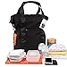 VASKER Baby Diaper Bag Backpack Nappy Bag Multifunction Water Resistant Organizer Travel Bag for Dad and Mom Stroller Straps Men Women Black Nylon