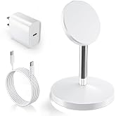 Magnetic Wireless Charger iPhone Stand,25W Mag-Safe Charger Fast Charging Stand 35W Magnetic USB C Adapter with 6FT Cable Wireless Fast Charge Station for iPhone 17 Pro Max/17/16/15/14/13/12, AirPods
