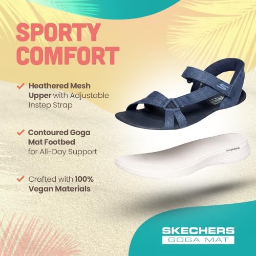 Femme Go Walk Flex Sandal Illuminate Slip-In ENTRAINEUSE, Navy Textile, 37 EU