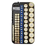 Whizzotech Battery Organizer and Tester for AA AAA C D 9V Battery Storage Case/Holder/Container (Holds 72 Batteries with Tester)