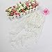 Yoyorule Fashion Lace Tassel Sheer Burntout Triangle Mantilla Scarf Shawl (White)