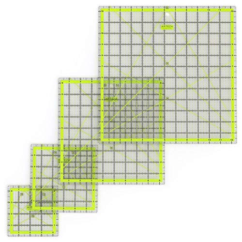 Arteza Quilting Rulers Set of 4 DoubleColored Acrylic Sewing Ruler