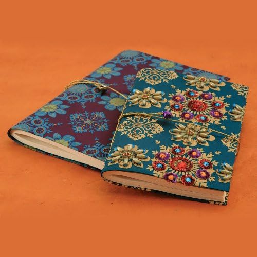 Pretty Indian Notebooks (Set of Two) in Purple and Blue