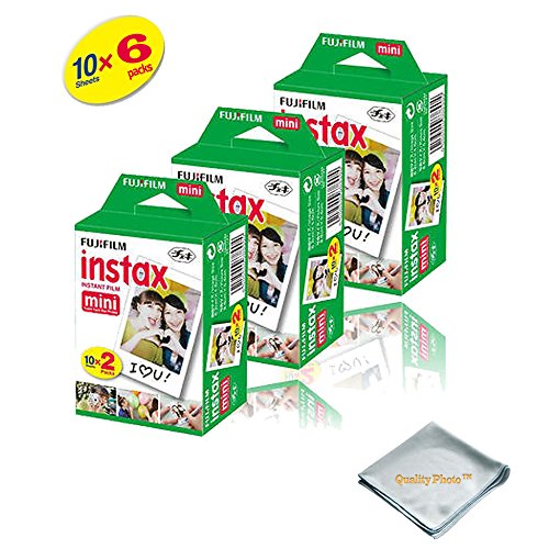 Fujifilm INSTAX Mini Instant Film 6 Pack 60 SHEETS (White) For Fujifilm Mini 8 Cameras â€¦ â€¦